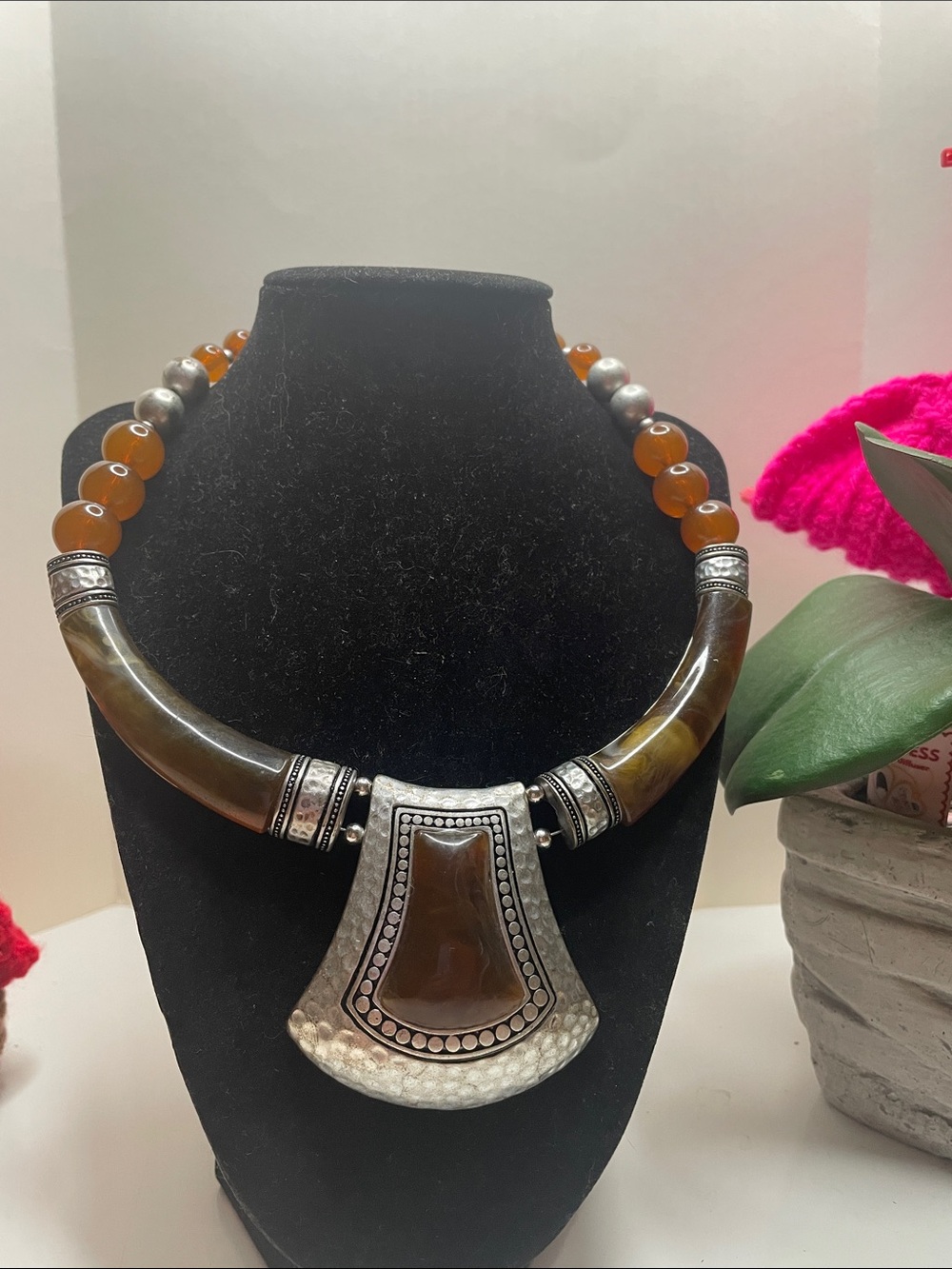 Statement Brown Pendant Necklace - Women Jewelry